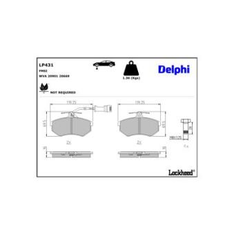 Jeu de 4 plaquettes de frein avant DELPHI OEM 853698151E