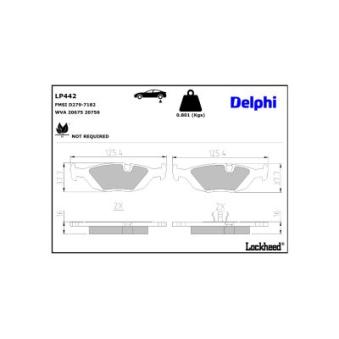 Jeu de 4 plaquettes de frein arrière DELPHI OEM 34211153196