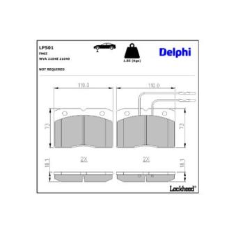 Jeu de 4 plaquettes de frein avant DELPHI [LP501]