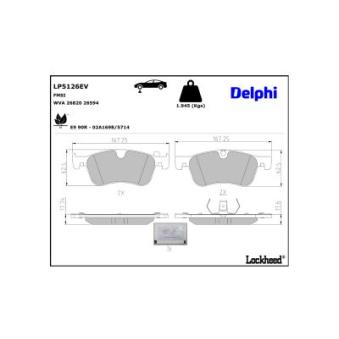 Jeu de 4 plaquettes de frein avant DELPHI OEM 410A15079R