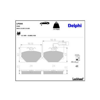 Jeu de 4 plaquettes de frein avant DELPHI OEM 794079
