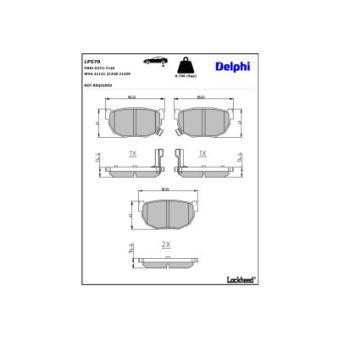 Jeu de 4 plaquettes de frein arrière DELPHI LP570