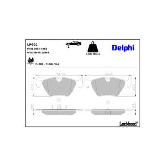 Jeu de 4 plaquettes de frein avant DELPHI [LP602]