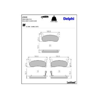 Jeu de 4 plaquettes de frein avant DELPHI OEM 4106005B26