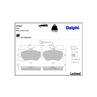 Jeu de 4 plaquettes de frein avant DELPHI [LP644]