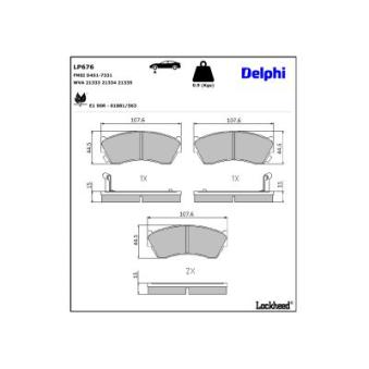 Jeu de 4 plaquettes de frein avant DELPHI OEM 5525064B10