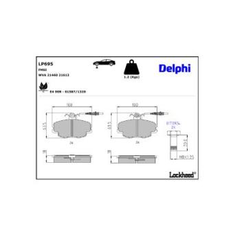 Jeu de 4 plaquettes de frein avant DELPHI [LP695]