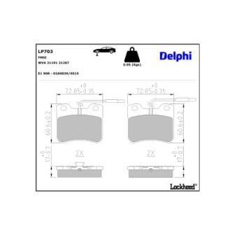 Jeu de 4 plaquettes de frein avant DELPHI OEM 425164