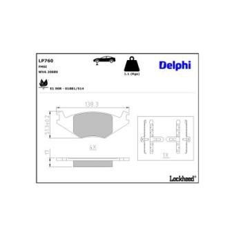 Jeu de 4 plaquettes de frein avant DELPHI [LP760]