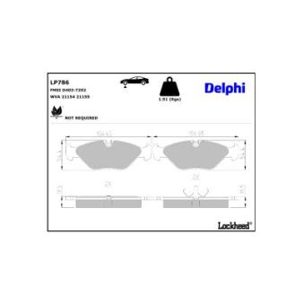 Jeu de 4 plaquettes de frein avant DELPHI [LP786]