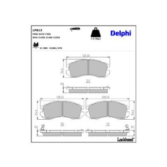 Jeu de 4 plaquettes de frein avant DELPHI OEM 26296AA101