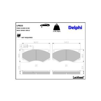 Jeu de 4 plaquettes de frein avant DELPHI [LP833]