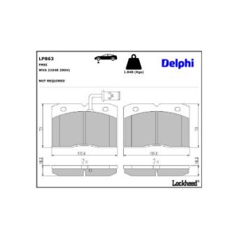 Jeu de 4 plaquettes de frein avant DELPHI [LP863]