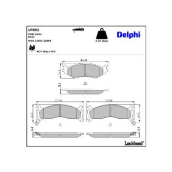 Jeu de 4 plaquettes de frein avant DELPHI OEM 4423725