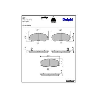 Jeu de 4 plaquettes de frein avant DELPHI [LP944]