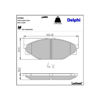 Jeu de 4 plaquettes de frein avant DELPHI OEM 0446526051