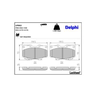 Jeu de 4 plaquettes de frein avant DELPHI OEM 04465YZZAL