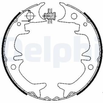 Jeu de mâchoires de frein, frein de stationnement DELPHI LS1901