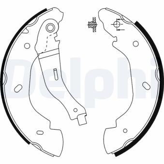 Jeu de mâchoires de frein DELPHI LS1915 pour FORD TRANSIT 2.4 TDCi - 140cv