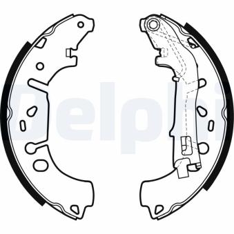 Jeu de mâchoires de frein DELPHI LS1981 pour OPEL CORSA 1.4 - 90cv