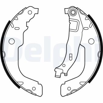 Jeu de mâchoires de frein DELPHI LS2000 pour PEUGEOT 208 1.6 e-HDi - 112cv