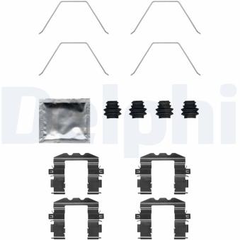 Kit d'accessoires, plaquette de frein à disque DELPHI LX0705 pour HYUNDAI KONA 1.6 CRDi Hybrid 48V - 136cv