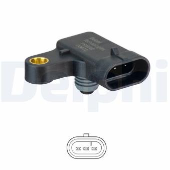 Capteur, pression du tuyau d'admission DELPHI PS10222 pour DAEWOO LACETTI 1.4 - 94cv