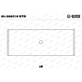Coussinet de bielle GLYCO 01-3867/4 STD pour BMW Série 3 60 1.4 - 60cv