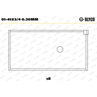 Coussinet de bielle GLYCO 01-4123/4 0.30mm Coussinet de bielle GLYCO 01-4123/4 0.30mm