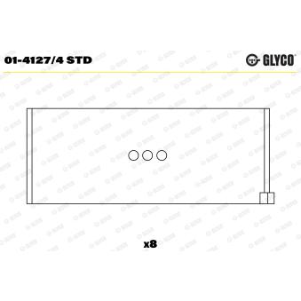 Coussinet de bielle GLYCO 01-4127/4 STD pour LANCIA PRISMA 1.3 - 79cv