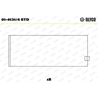 Coussinet de bielle GLYCO 01-4131/4 STD pour OPEL CAMPO 3.1 TD - 109cv