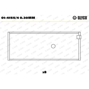 Coussinet de bielle GLYCO 01-4155/4 0.30mm pour SUZUKI VITARA 1.8 16V - 110cv Coussinet de bielle GLYCO 01-4155/4 0.30mm pour SUZUKI VITARA 1.8 16V - 110cv