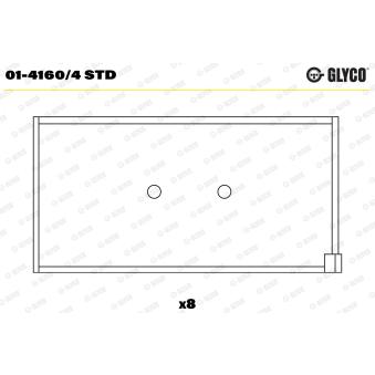 Coussinet de bielle GLYCO 01-4160/4 STD pour FIAT BRAVA 1.4 - 75cv