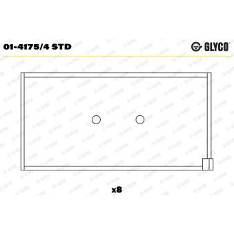 Coussinet de bielle GLYCO 01-4175/4 STD pour FIAT UNO 1.9 D - 60cv