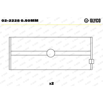Coussinet de paliers de vilebrequin GLYCO [02-2228 0.50mm]