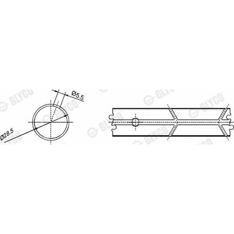 Coussinet de palier, bielle GLYCO 55-3625 SEMI - Visuel 1