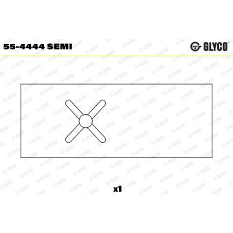 Coussinet de palier, bielle GLYCO 55-4444 SEMI pour FORD TRANSIT 2.5 D - 68cv