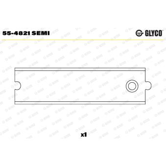 Coussinet de palier, bielle GLYCO 55-4821 SEMI pour RENAULT KOLEOS 2.0 DCI 4x4 - 150cv