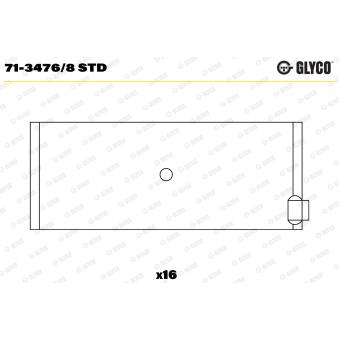 Coussinet de bielle GLYCO 71-3476/8 STD
