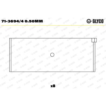 Coussinet de bielle GLYCO 71-3694/4 0.50mm