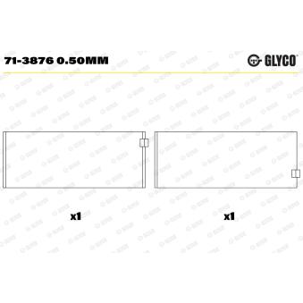 Coussinet de bielle GLYCO 71-3876 0.50mm pour MERCEDES-BENZ CLASSE E E 220 CDI - 125cv