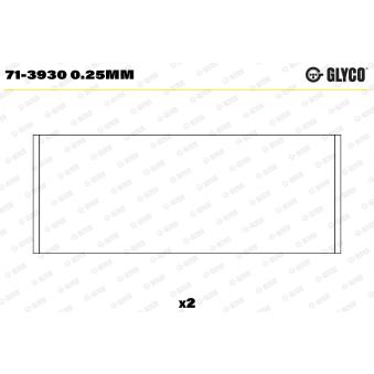 Coussinet de bielle GLYCO 71-3930 0.25mm pour AUDI A5 2.0 TDI - 177cv