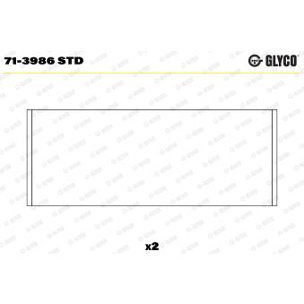 Coussinet de bielle GLYCO 71-3986 STD pour OPEL GT 1.4 CD - 68cv