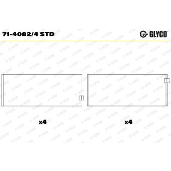 Coussinet de bielle GLYCO 71-4082/4 STD