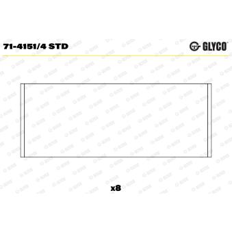 Coussinet de bielle GLYCO 71-4151/4 STD pour FORD FOCUS 1.8 TDCi - 115cv