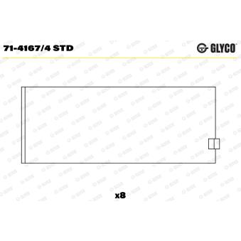 Coussinet de bielle GLYCO 71-4167/4 STD pour DS DS 9 2.5 TD - 101cv
