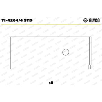 Coussinet de bielle GLYCO 71-4204/4 STD pour NISSAN SUNNY 1.5 - 75cv