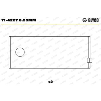 Coussinet de bielle GLYCO [71-4227 0.25mm]