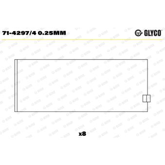 Coussinet de bielle GLYCO [71-4297/4 0.25mm]