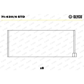 Coussinet de bielle GLYCO 71-4311/4 STD pour AUDI A6 1.8 - 110cv